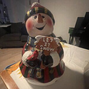 Home & Garden Party Ceramic Snowman – Vintage Handcrafted Holiday Décor